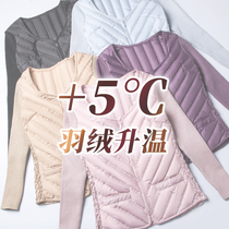 Down liner womens light and thin warm body vest short vest in autumn and winter with coat and down jacket