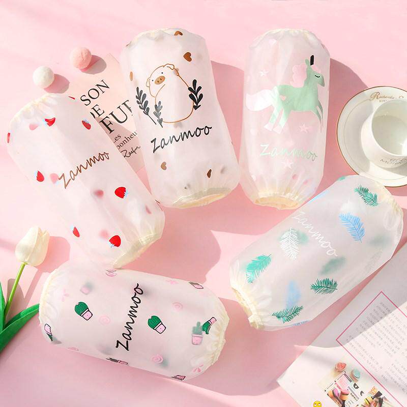 Translucent waterproof greaseproof jacket white plastic beige Identical Short frosted kitchen sleeves Women transparent 100 lap