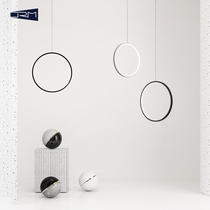 Minimalist line chandelier modern simple Nordic circle creative personality living room dining room bar bedroom bedside small chandelier