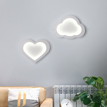 Childrens room led princess bedroom lamp Nordic ins boys and girls room ultra-thin love cloud ceiling wall lamp