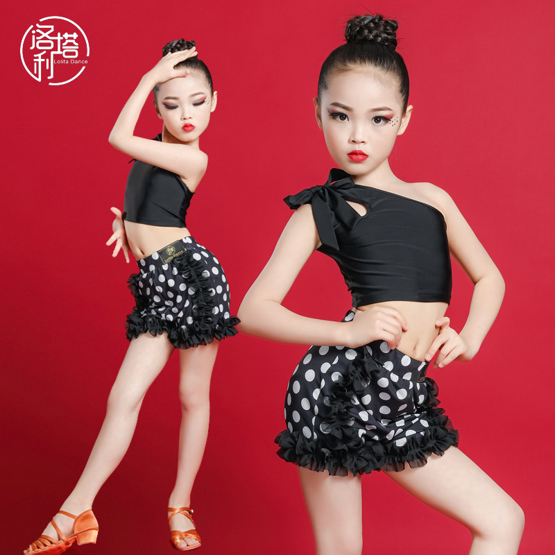 Lolita Latin clothing children's new summer practice clothing sleeveless performance clothing performance clothing girls Latin suit