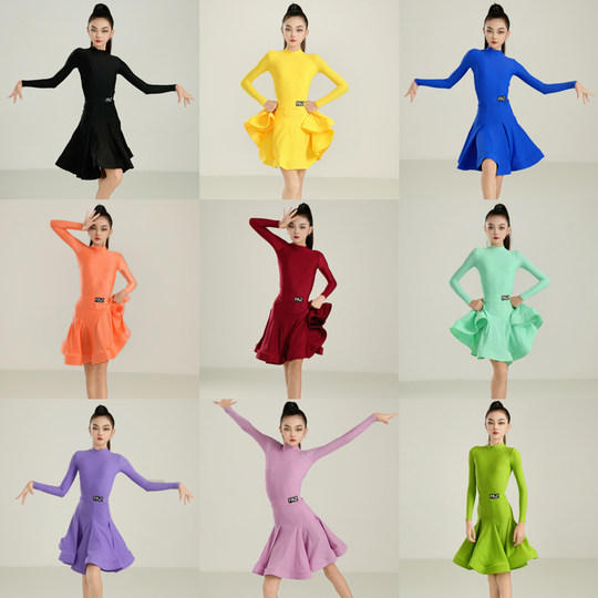 FAZ儿童拉丁高端舞服拉丁舞规定服装少儿拉丁舞服女童比赛表演服