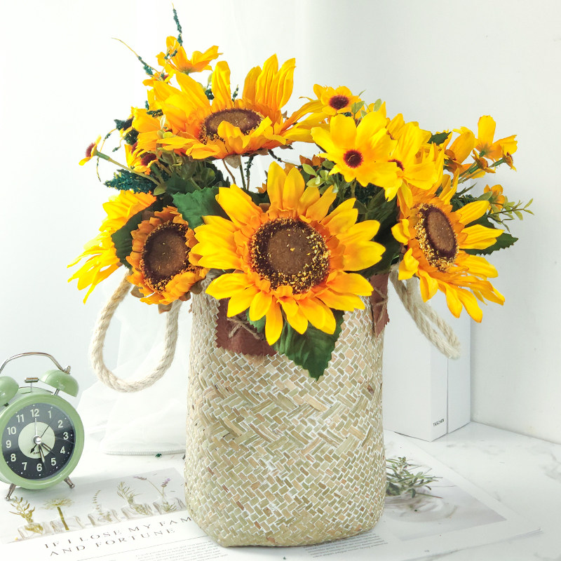 Sunflower Emulation Flower Upscale Living-room Swing Piece Furnishing Interior Oil Painting Decoration Fake Flowers Home Flower Arrangement Table Flower Bouquet