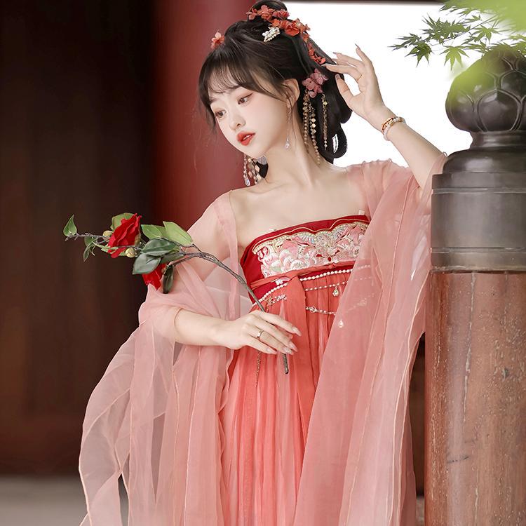 【Yu Ruyan】Original Hanfu for Women, Adult 2025 New Spring/Summer Tang-Style Chest-Length Skirt and Large-Sleeve Shirt Set