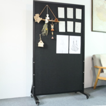 Black frame mobile cork board photo wall felt board floor-standing vertical bracket message board display board display wall board announcement bulletin board felt board photo wall display background wall vision board customization