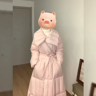 Pink Thickened Lightweight Long down Cotton Coat 2025 Winter New Style Winter Clothing Long-Sleeved Cotton Jacket Women's Clothing