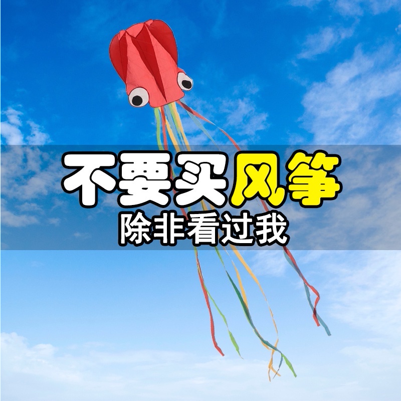 Kite Children Large Upscale Breeze easy to fly beginners Cubist Weifang Long tail octopus Kite Soft Kite