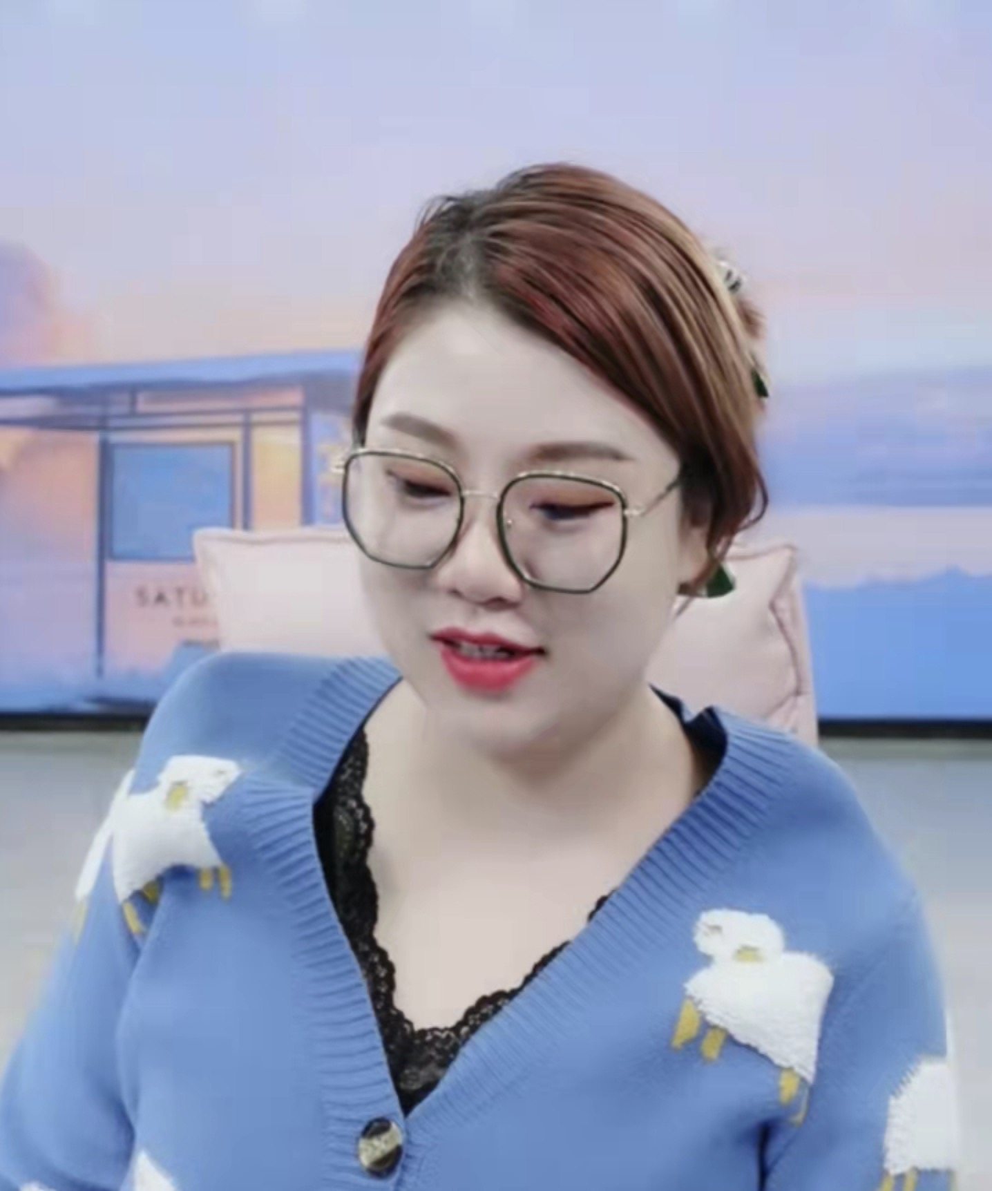 Anti-blue light glasses plain face artifact