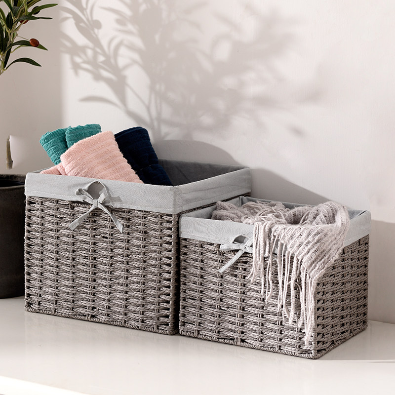 Desktop woven storage basket household snacks toys underwear storage box drawer storage basket sundries storage basket