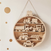 ins South Korean solid wood hanging wall shelve childrens room toy containing rack Xuanguan wall-mounted decorative hand for show shelf