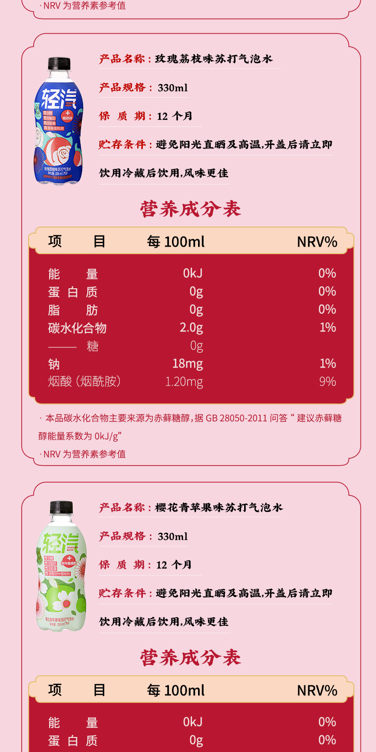 bestinme轻汽  苹果荔枝多口味饮料330ml*12瓶 图7