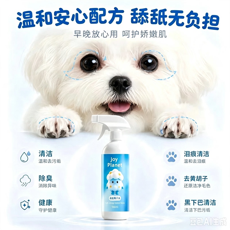 [Recommended by the Central Mom] Pet High-Energy Ionized Water for Whitening Tear Stains, Cleaning, Deodorizing, Quick-Drying for Bichon Frise