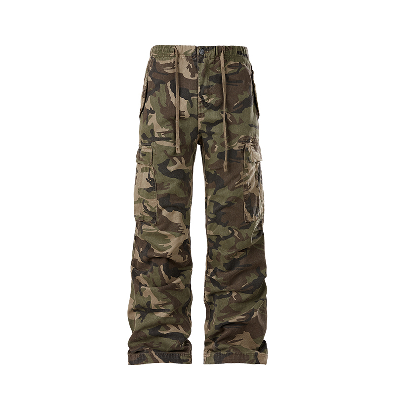 Forfearthat Retro Street Style Camouflage Pants Men's American High Street Paratrooper Pants Workwear Micro-Flared Long Pants Forfearthat Retro Street Style Camouflage Pants Men's American High Street Paratrooper Pants Workwear Micro-Flared Long Pants