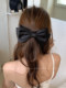 Cui Shang Black Bow Hair Accessory, High-End Satin Three-Dimensional Hairpin, Back of the Head Hair Accessory, Spring Clip, Women's Hair Accessory