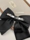 Cui Shang Black Bow Hair Clip High-End Satin Back-Of-Head Spring Hairpin Internet Celebrity High-End Hair Accessory for Women