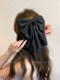 Black Satin French-Style Oversized Bow Hair Clip for Women, Back of the Head Hair Accessory, Korean Internet Celebrity Spring Clip Hair Accessory