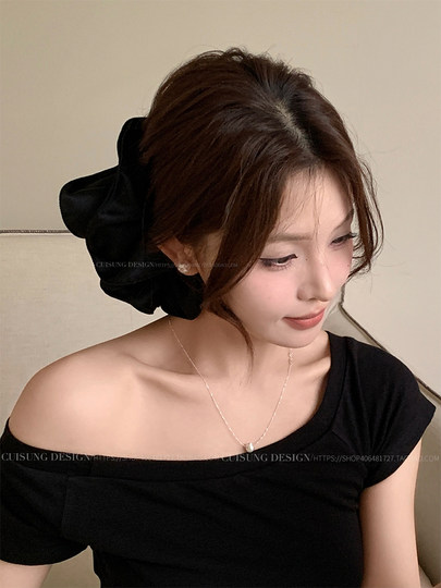 Extra-Large Four-Layer Ruffled Scrunchie 2025 New Korean Style High-End Hair Accessory Bun Satin Hair Tie for Women