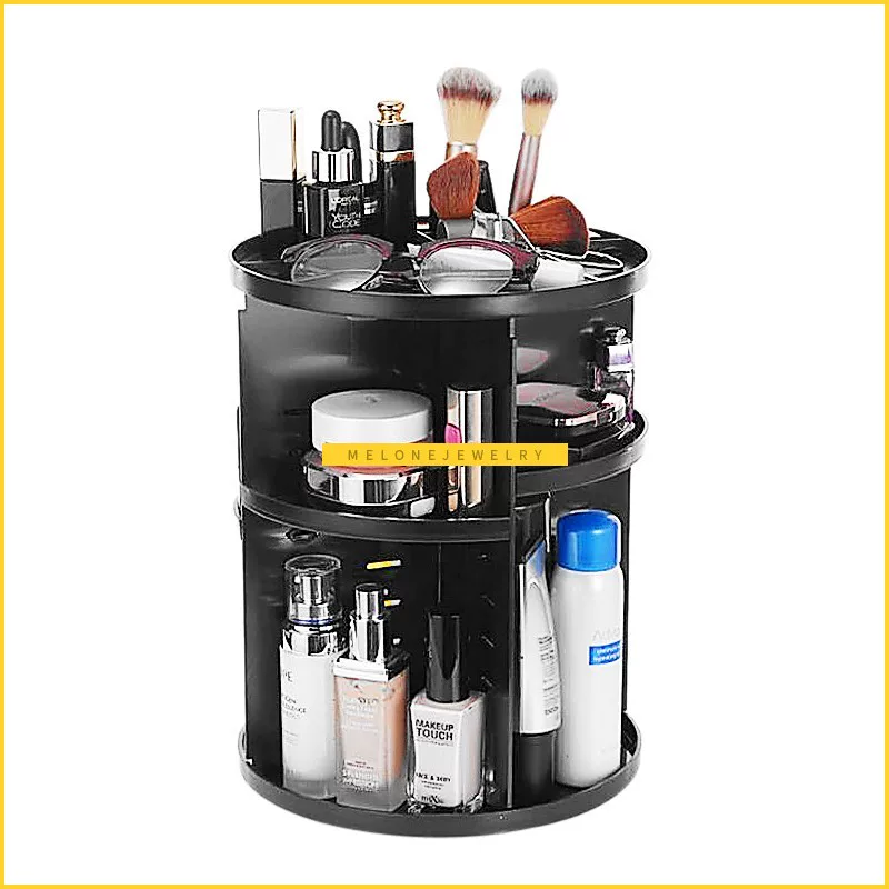 Plastic 360 Rotating Makeup Organizers Comestic Storage Box