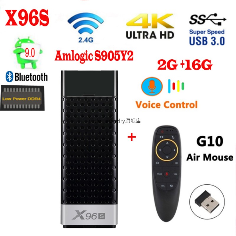 2G&16g&g10S   tv   stick   android   9.0   amlogic   s905Y2   H.265   2.4 / 5G   WIFI   Blue