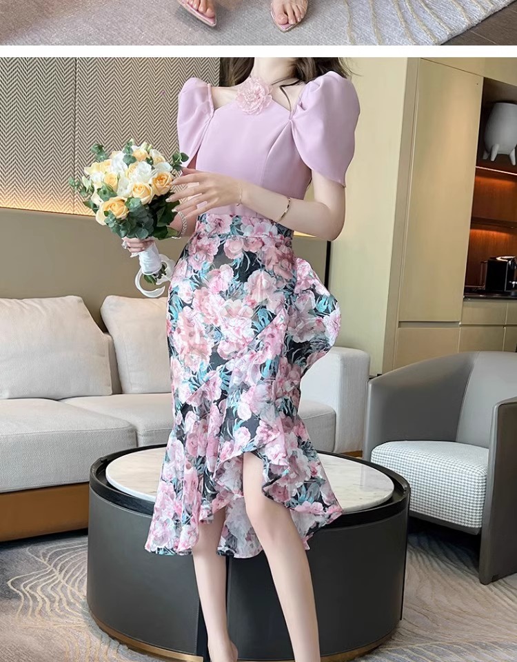C3722 1580K CHÂN VÁY ĐẦM NỮ RUUREAG MÙA HÈ HỌA TIẾT HOA THỜI TRANG NỮ G04 SẢN PHẨM MỚI