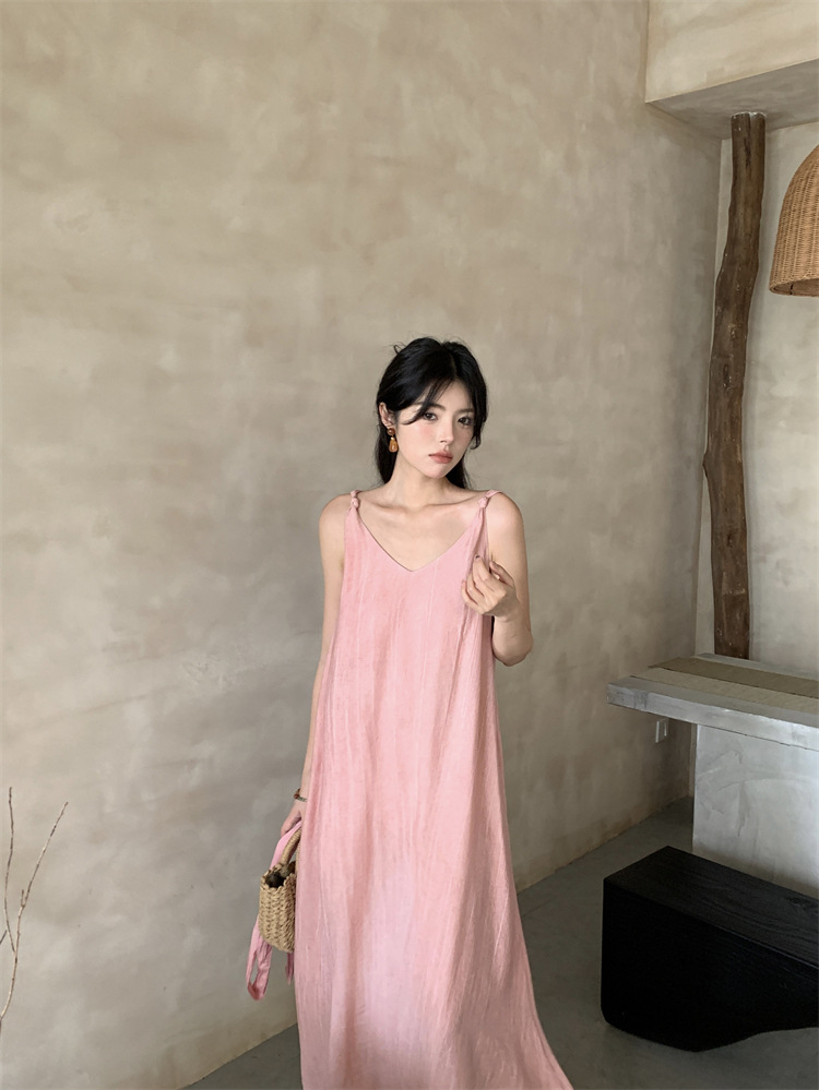 C3138 2060K ÁO HAI DÂY NỮ RUUREAG MÙA HÈ HAI DÂY HỞ VAI THỜI TRANG NỮ ĐỒ ĐI BIỂN VÁY MAXI G05 SẢN PHẨM MỚI