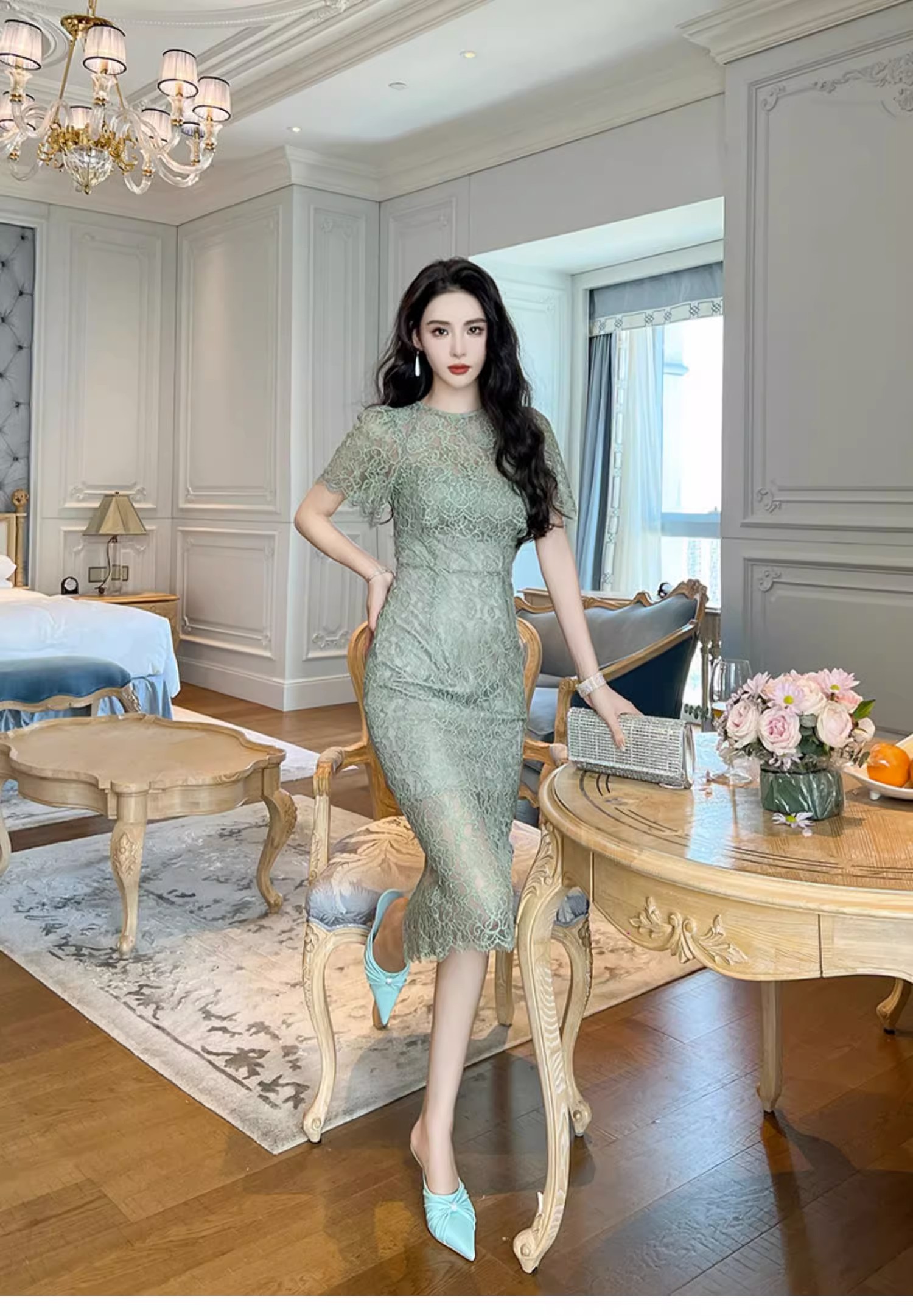 C3423 1740K VÁY ĐẦM LIỀN THÂN NỮ RUUREAG DÁNG ÔM BODY GỢI CẢM SEXY MÙA HÈ PHỤC CỔ CỔ ĐIỂN THỜI TRANG NỮ G05 SẢN PHẨM MỚI