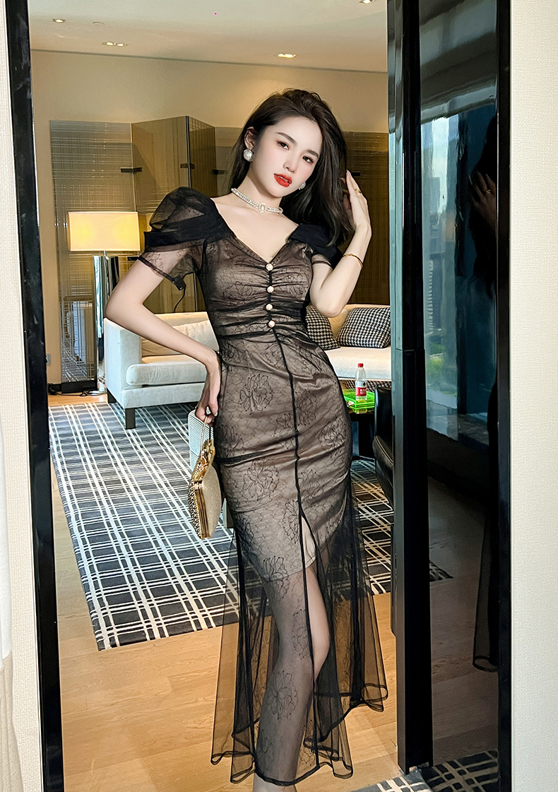 C3438 2440K VÁY ĐẦM LIỀN THÂN NỮ RUUREAG SEXY DÁNG ÔM BODY GỢI CẢM SEXY LƯỚI MỎNG MÙA HÈ KIỂU ĐUÔI CÁ THỜI TRANG NỮ G05 SẢN PHẨM MỚI
