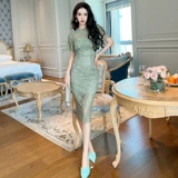 Ретро платье, дизайнерская сексуальная юбка, тренд сезона, с акцентом на бедрах