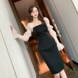 Демисезонное вечернее платье, демисезонная юбка, лонгслив, подходит для подростков, квадратный вырез