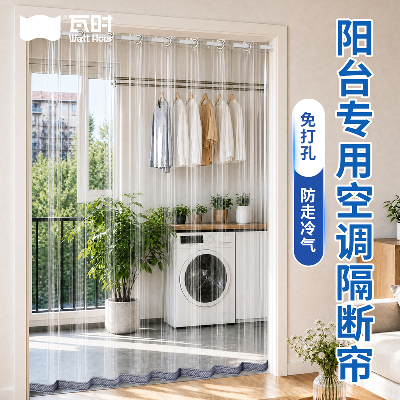 [for Balconies] Air Conditioning Door Curtain, Transparent Soft Wind Blocking Curtain to Prevent Cold Air from Escaping, 2026 New Model, High-End Household Use