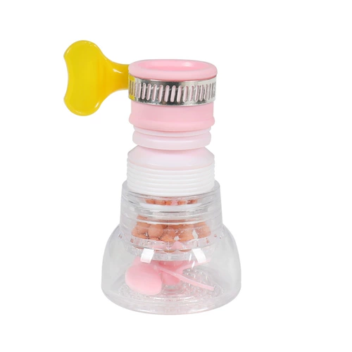 水龙头防溅头厨房净水过滤器可伸缩旋转带麦饭石节 水花洒神器