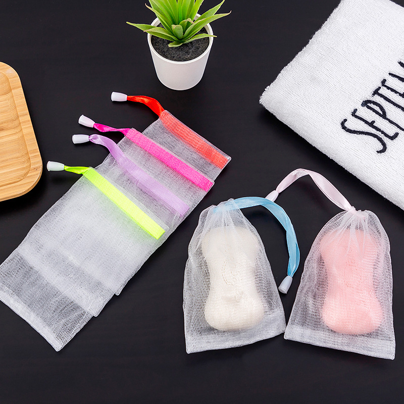 Foam mesh bag facial cleanser foaming can be hung clean face foaming net does not hurt the skin face wash soap soap bubble bag