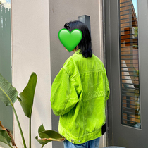  20AW early autumn we11done embossed logo design Corduroy thin jacket powder green jacket large size womens clothing