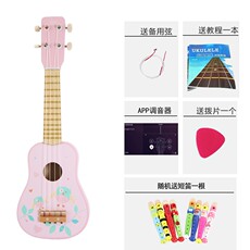 Детская гитара 尤克里里初学儿童吉他玩具小提琴弹奏笛子口琴男女孩木质乐器