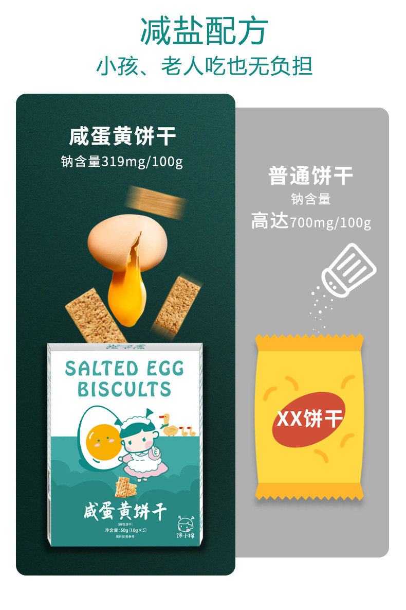 馋小棉 咸蛋黄酥儿童饼干1盒装 图4