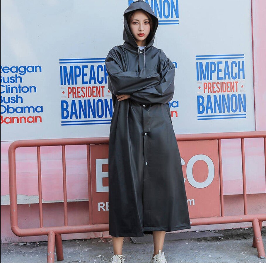 Raincoat long full body coat travel portable fashion hiking woman and man transparent yearning for life is not disposable