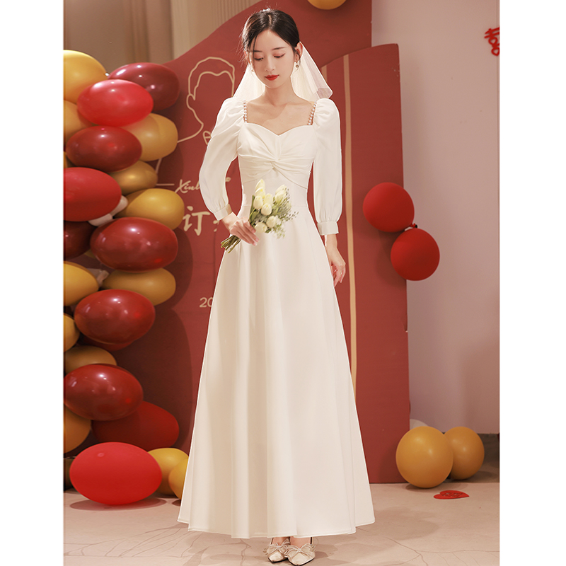  S dress is small, please consult customer service first+White, long, long sleeve   + $6.28 