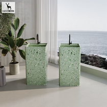Fruit green terrazzo integrated hand washbasin washbasin hotel bed and breakfast courtyard pool floor-standing pedestal basin
