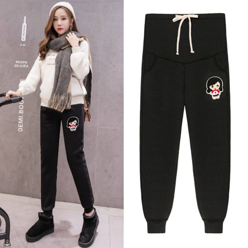 Pregnant women pants winter wear fashion tide mother northeast sports pants leggings padded velvet maternity wear autumn and winter