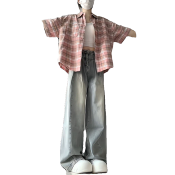 Jeans drape retro ສໍາລັບແມ່ຍິງພາກຮຽນ spring ແລະດູໃບໄມ້ລົ່ນການອອກແບບແບບໃຫມ່