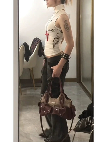 Приталенная майка топ без рукавов, в американском стиле