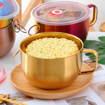 304 stainless steel instant noodle bowl with lid Home dormitory student lunch box Office worker portable insulation bento box lunch bowl