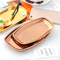 Stainless steel plate Restaurant hotel large towel plate Stainless steel oval jewelry plate Square art plate
