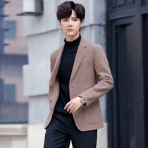 Autumn single Western wool woolen casual suit men double-sided Nick Korean slim cashmere suit jacket trend