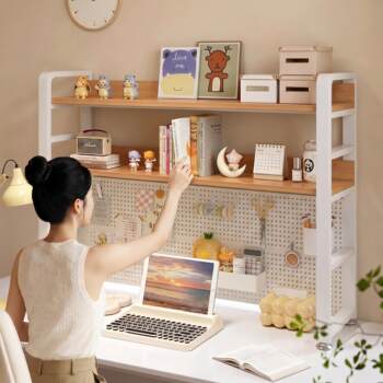 Desktop storage rack hole board bookshelf table storage vertical multi-layer shelf study desk organization rack