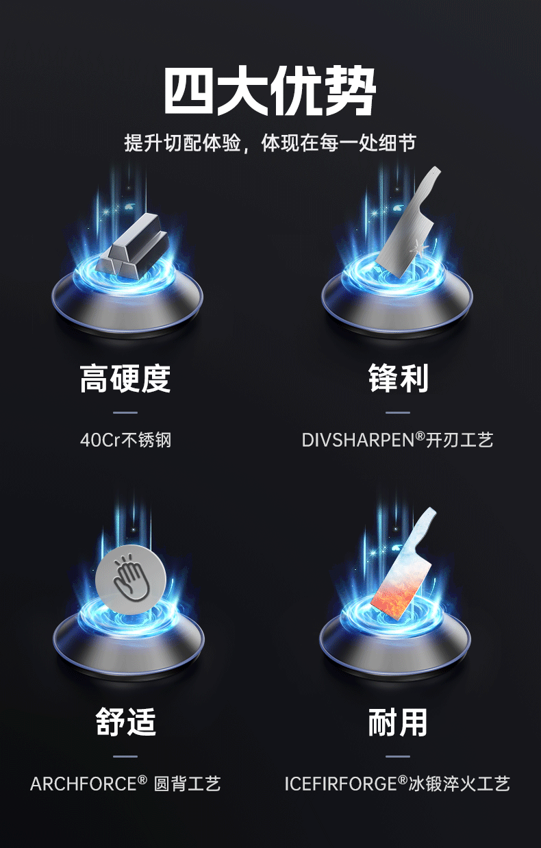 安享好物 安享A级斩切刀-王麻子黑旋风 切肉 切菜菜刀  