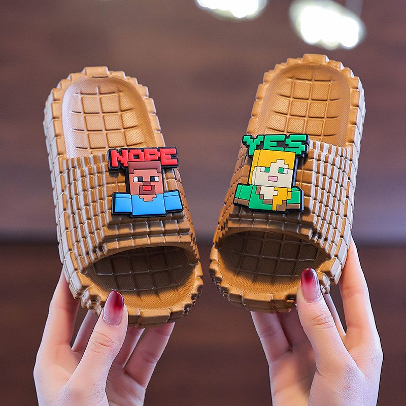 My World Eva Children's Slippers with Cute Pixel Design for Boys and Girls, Non-Slip Soft-Soled Home Slippers for Bathroom Use — 4