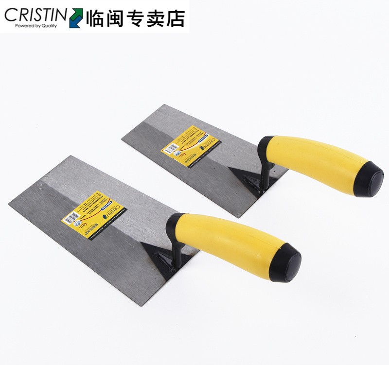 Christian small iron shovel Tile plaster shovel Bricklayer thickened trapezoidal trowel small mud plate D8383