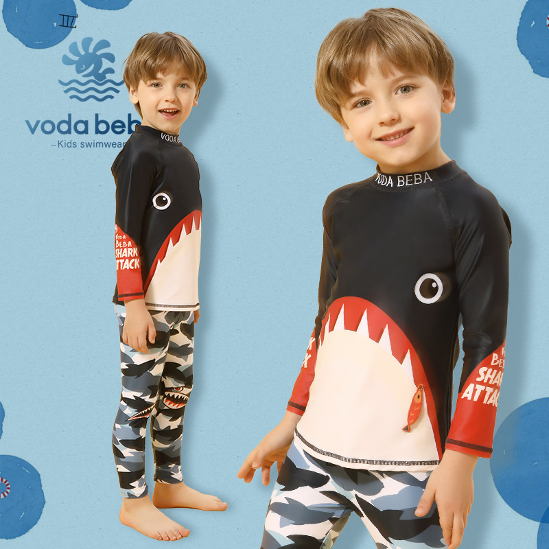 Voda Beba children long sleeve swimsuit boy sunscreen long sleeve