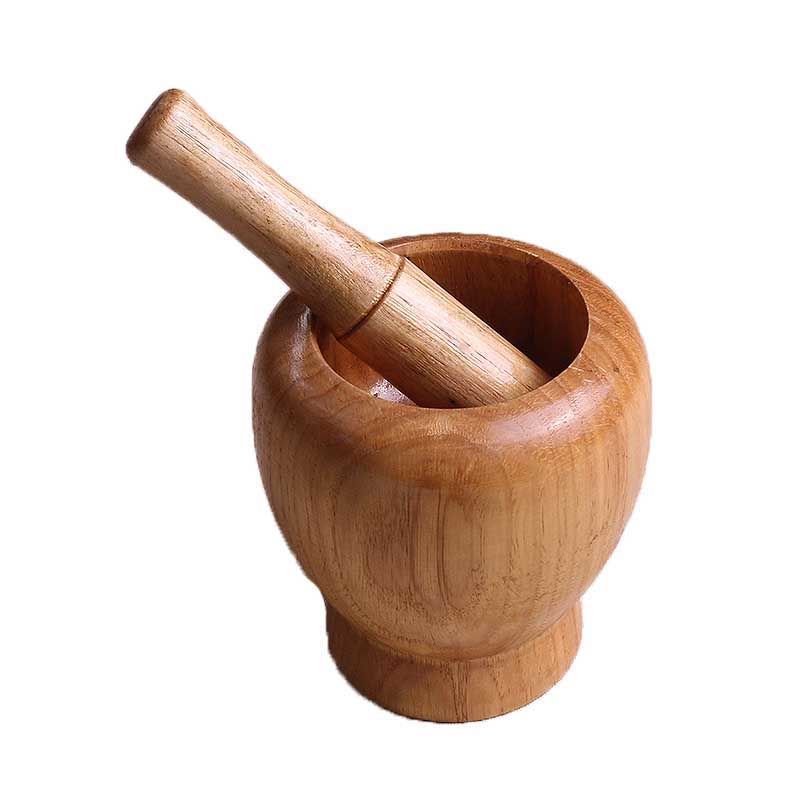 Nanmu Wood Whole Wood Mash Garlic Pot Press Garlic Machine Manual Garlic Clay Grinding Bowl Garlic Mortar Press Garlic Machine Grinding and Ginger Mashing Mask
